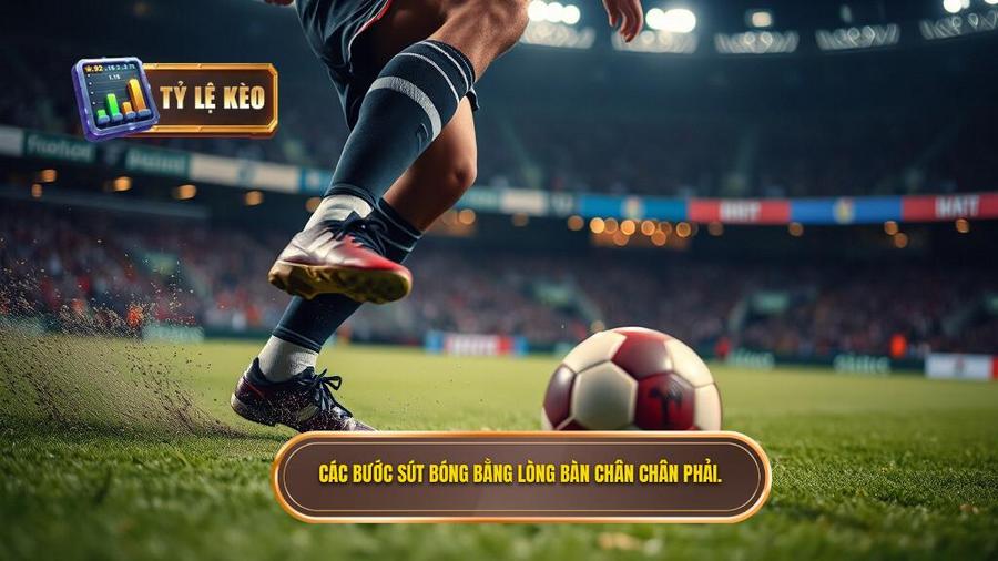 Các bước sút bóng bằng lòng bàn chân chân phải.